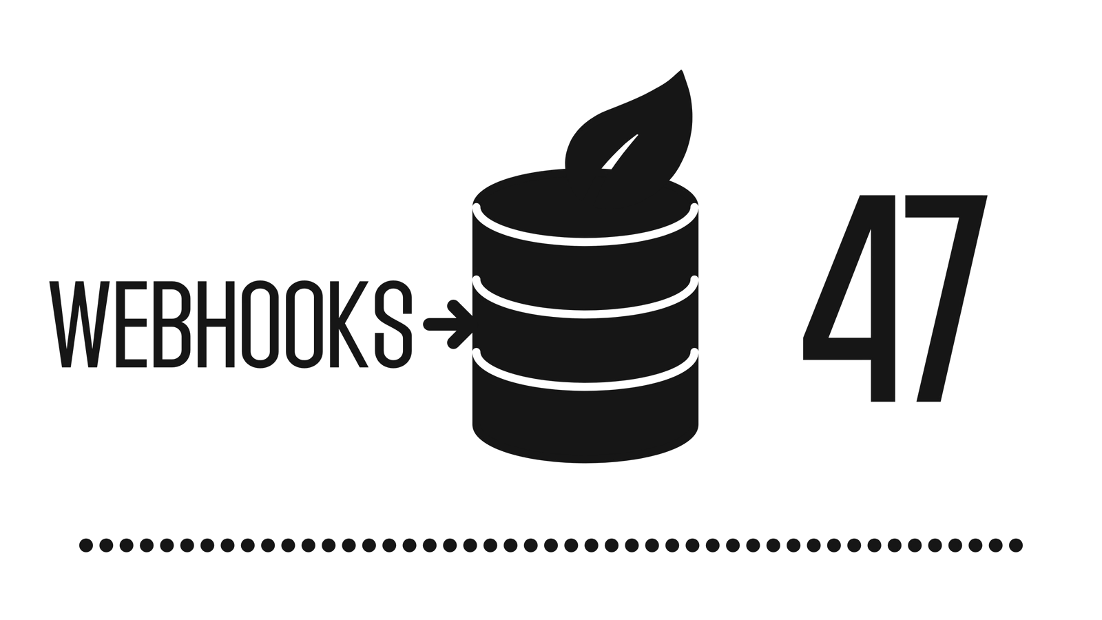 Names of data sources flowing into a database beside a counter that reads 47.